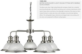 Lustra suspendata design clasic Bistro 5L argintiu satin 1595-5SS SRT