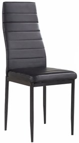 Set de 4 buc scaune de bucatarie, negru