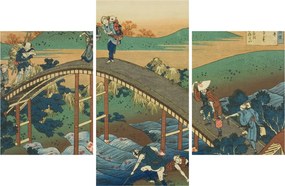 Tablou - Katsushika Hokusai, Ariwara no Narihirafrom the series One Hundred, Poems Explained by the Nurse (Hyakunin isshu uba ga etoki), reproducere (90x60 cm)