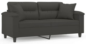 3153271 vidaXL Canapea cu 2 locuri, perne&pernuțe gri închis 140 cm microfibră