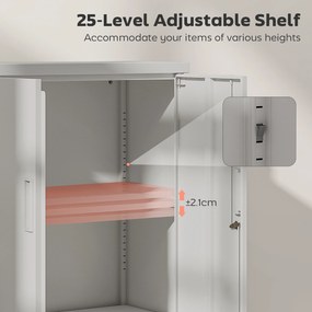 HOMCOM Dulap pentru Birou cu Raft Interior Reglabil și Sertar Alb | Aosom Romania