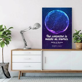 Tablou Canvas Personalizat cu Harta Stelelor Starmap Crystal