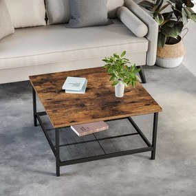 Masa de cafea TAYLOR 80x80 cm, maro rustic