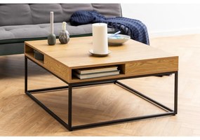 Măsuță de cafea în culoare naturală închisă cu blat cu aspect de lemn de stejar 80x80 cm Willford – Actona