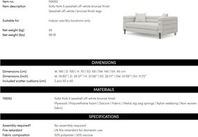 Canapea design LUX York S, Seashell off-white