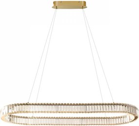 Lustra LED ovala cu telecomanda SPARK aurie 120 CCT DIMM