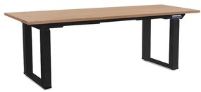 Masă înălțime reglabilă OfficeTech Strong 200 x 80 cm, picioare negre, stejar