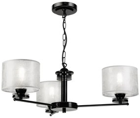 Candelabru suspendat ROSA cu lanț 3xE27/60W/230V negru/gri