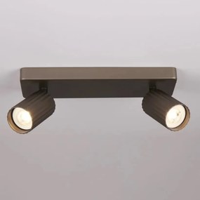 Aplica cu 2 spoturi din aluminiu canelat Anna bronz