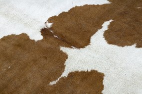 Covor Artificial Cowhide, Vaca G5069-2 alb maro din piele