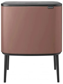 Coș Brabantia Bo Touch 1008856, 11+23 l, Deschidere lină și silențioasă, Deschidere mare, Finisaj satinat, Maro