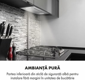 Klarstein Hektor, hotă de aspirare încastrată, 52 cm, 467 m³/h, LED, tactil, sticlă