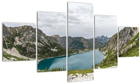 Tablou cu lac în munți (125x70 cm), în 40 de alte dimensiuni noi