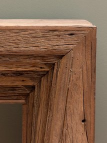 Consola pentru semineu, din lemn reciclat, aspect rustic, Asturias