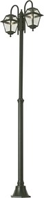 Felinar clasic de exterior verde închis 235cm 2 lumini IP44 - Berta