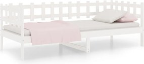 vidaXL Pat de zi fără saltea, alb, 80x200 cm, lemn masiv pin