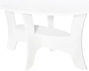 Masuta cafea Roma ovala, MDF Alb, 100 x 55 x 58 cm
