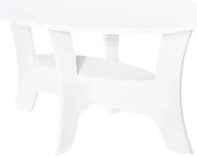 Masuta cafea Roma ovala, MDF Alb, 100 x 55 x 58 cm