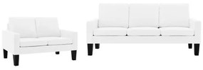 VidaXL Set canapea, 2 piese, alb, piele ecologică