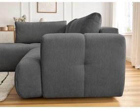 Colțar gri închis extensibil/cu spațiu de depozitare (cu colț pe partea stângă/în formă de ”L”) Fuji – Bobochic Paris