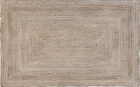 Covor din lână și iută împletit manual, maro natural, 200 x 290 cm, 2200 GSM, „Wool Jute Carpet Natural"