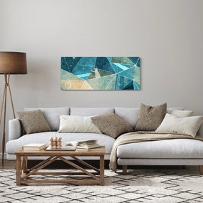 Tablou - Abstract turcoaz (120x50 cm)