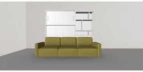 Set pat rabatabil dublu cu canapea 3 locuri si biblioteca - royal simple bookcase set (150x200)