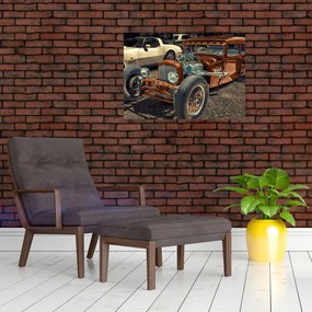 Tablou cu mașina maro (70x50 cm)