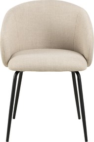 MAZZONI EXPORT CLARA Bej (material Basel 24)/picioare negre - SCAUN MODERN ADÂNC TAPIȚAT PENTRU SALON/LIVING/BIROU LOFT