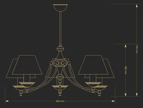 Candelabru 5 brate elegant, Cristal Scholer San Marino