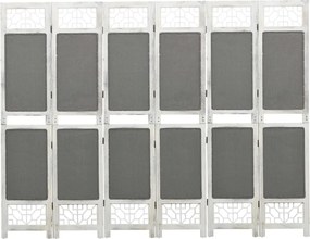 vidaXL Paravan de cameră cu 6 panouri, gri, 210x165 cm, textil