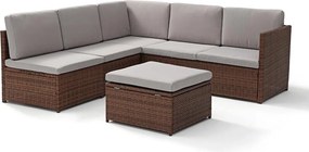 Set mobilier de grădină din ratan AVENBERG VIS maro/gri deschis