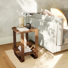 Măsuță auxiliară din lemn masiv de eucalipt 38x42 cm Bellwood – Umbra