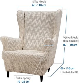Gaico Huse bielastice CRISTINA smântână fotoliu clasic (l. 60 - 110 cm)