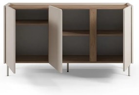 Comodă crem/în culoare naturală cu aspect de lemn de stejar 150x82,5x40,5 cm Lucile – Marckeric