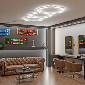 Plafonieră LED HEXAGON LED/128W/85-265V 6000K 248x97 cm CRI 90 IP54 albă