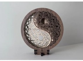 Li-Go 23607/O - Decorațiune de masă LED reglabilă, 12W, 230V, 20x22 cm, finisaj nuc