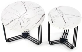 Masuta cafea Antica M marble alba – H41 cm