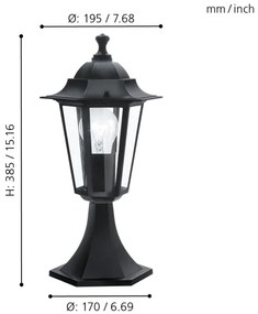 EGLO 22472 - Corp de iluminat exterior LATERNA 4 1xE27/60W negru IP44