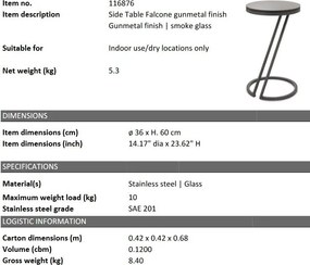 Masuta auxiliara design LUX Falcone Gunmetal