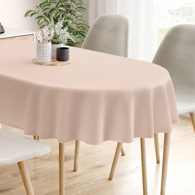 Goldea față de masă decorativă rongo deluxe - bej cu luciu satinat - ovală 120 x 200 cm