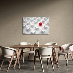 Tablou cu abstracție - cub cu bilă (90x60 cm)