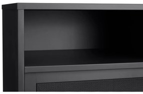 Dulap negru din metal cu ușă glisantă 90x140x40 cm Veep – Unique Furniture