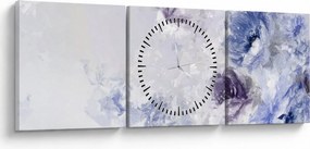Tablou - Flori,pictură texturată (cu ceas) (90x30 cm)