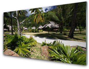 Tablouri acrilice Frunze de palmier Copaci Natura Verde Maro