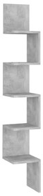 807281 vidaXL Raft de perete pentru colț, gri beton, 20x20x127,5 cm , PAL