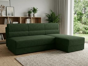 Coltar extensibil de colt TAVERO SLIM, verde inchis, reversibil, 201x140 cm