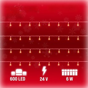 Șir luminos de Crăciun SIMPLE, 60m, alb cald Monzana