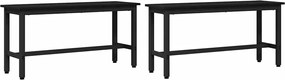 vidaXL Bancă de Dining 2 pcs Stejar Negru 100 x 32,5 x 48,5 cm