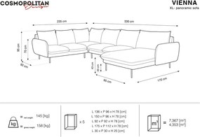 Canapea în formă de "U" cu extensie pe partea stângă Cosmopolitan Design Vienna, bej